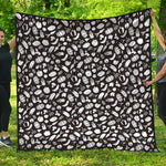 Blue And White Vegan Pattern Print Quilt