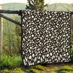 Blue And White Vegan Pattern Print Quilt