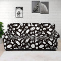 Blue And White Vegan Pattern Print Sofa Cover
