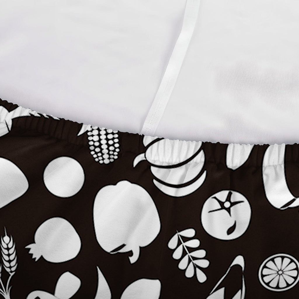 Blue And White Vegan Pattern Print Sofa Cover