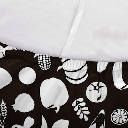 Blue And White Vegan Pattern Print Sofa Cover