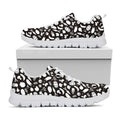 Blue And White Vegan Pattern Print White Running Shoes