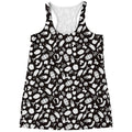 Blue And White Vegan Pattern Print Women's Racerback Tank Top