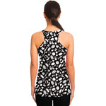 Blue And White Vegan Pattern Print Women's Racerback Tank Top