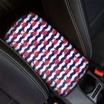 Blue And White Wave Crab Pattern Print Car Center Console Cover
