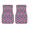 Blue And White Wave Crab Pattern Print Front Car Floor Mats
