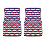 Blue And White Wave Crab Pattern Print Front Car Floor Mats