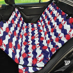 Blue And White Wave Crab Pattern Print Pet Car Back Seat Cover