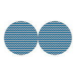 Blue And White Zigzag Pattern Print Car Coasters