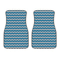 Blue And White Zigzag Pattern Print Front Car Floor Mats