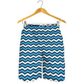Blue And White Zigzag Pattern Print Men's Shorts