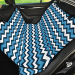 Blue And White Zigzag Pattern Print Pet Car Back Seat Cover