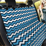 Blue And White Zigzag Pattern Print Pet Car Back Seat Cover