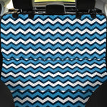 Blue And White Zigzag Pattern Print Pet Car Back Seat Cover