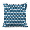 Blue And White Zigzag Pattern Print Pillow Cover