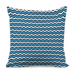 Blue And White Zigzag Pattern Print Pillow Cover