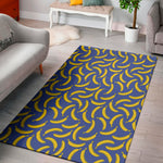 Blue And Yellow Banana Pattern Print Area Rug
