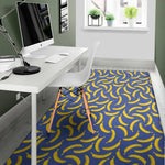 Blue And Yellow Banana Pattern Print Area Rug