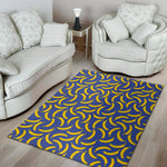 Blue And Yellow Banana Pattern Print Area Rug