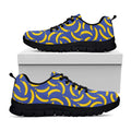 Blue And Yellow Banana Pattern Print Black Running Shoes