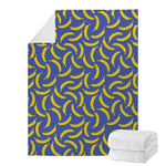 Blue And Yellow Banana Pattern Print Blanket