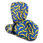 Blue And Yellow Banana Pattern Print Boxing Gloves