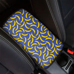 Blue And Yellow Banana Pattern Print Car Center Console Cover