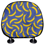 Blue And Yellow Banana Pattern Print Car Headrest Covers
