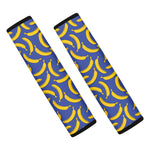Blue And Yellow Banana Pattern Print Car Seat Belt Covers
