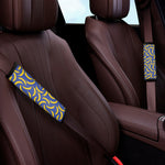 Blue And Yellow Banana Pattern Print Car Seat Belt Covers