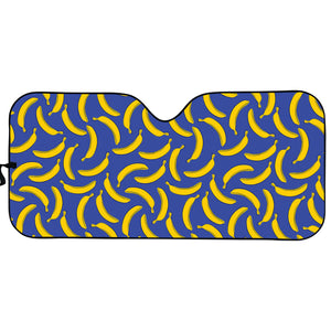 Blue And Yellow Banana Pattern Print Car Sun Shade