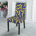 Blue And Yellow Banana Pattern Print Dining Chair Slipcover