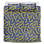 Blue And Yellow Banana Pattern Print Duvet Cover Bedding Set