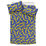 Blue And Yellow Banana Pattern Print Duvet Cover Bedding Set