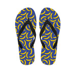 Blue And Yellow Banana Pattern Print Flip Flops