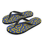 Blue And Yellow Banana Pattern Print Flip Flops