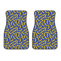 Blue And Yellow Banana Pattern Print Front Car Floor Mats