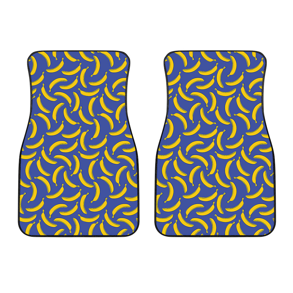 Blue And Yellow Banana Pattern Print Front Car Floor Mats