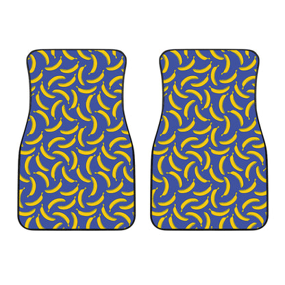 Blue And Yellow Banana Pattern Print Front Car Floor Mats