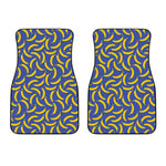 Blue And Yellow Banana Pattern Print Front Car Floor Mats