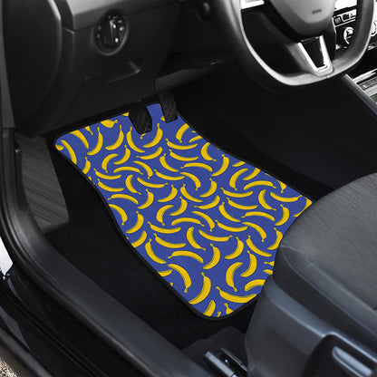 Blue And Yellow Banana Pattern Print Front Car Floor Mats