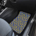 Blue And Yellow Banana Pattern Print Front Car Floor Mats