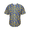 Blue And Yellow Banana Pattern Print Men's Baseball Jersey