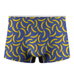 Blue And Yellow Banana Pattern Print Men's Boxer Briefs