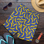 Blue And Yellow Banana Pattern Print Men's Shorts
