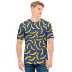 Blue And Yellow Banana Pattern Print Men's T-Shirt