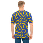 Blue And Yellow Banana Pattern Print Men's T-Shirt