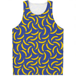 Blue And Yellow Banana Pattern Print Men's Tank Top