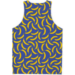 Blue And Yellow Banana Pattern Print Men's Tank Top