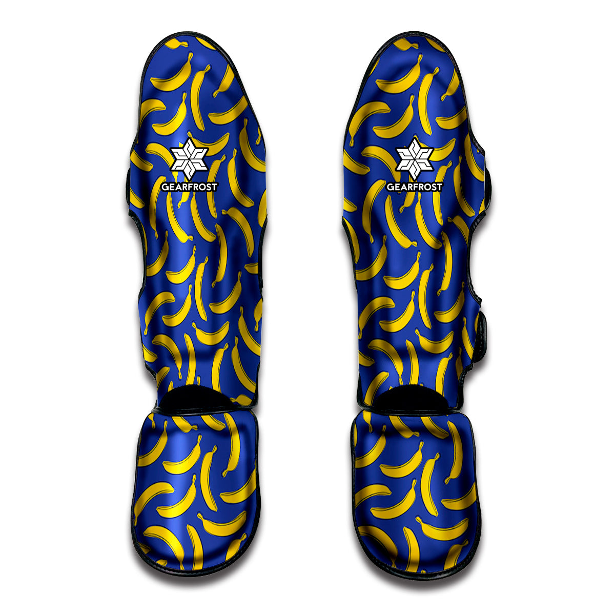 Blue And Yellow Banana Pattern Print Muay Thai Shin Guard